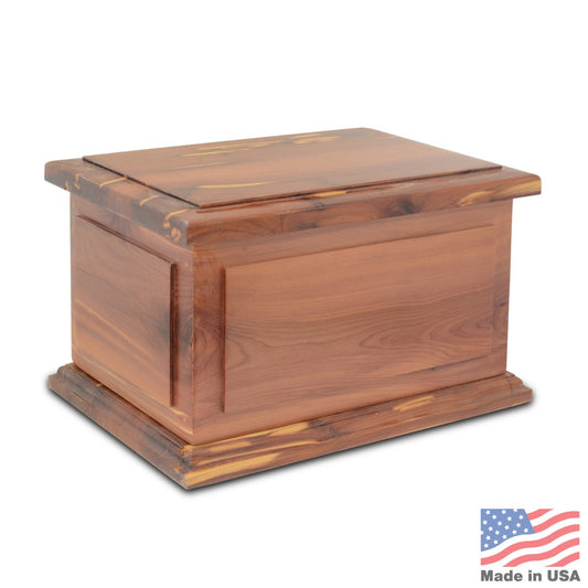 Shasta Cedar Wood Urn - Made in USA Cedar Cremation Urn 300 Cu In