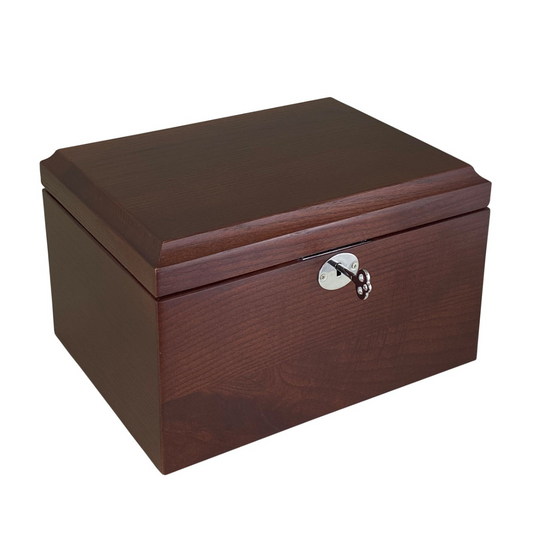 Locking Dark Wood Urn