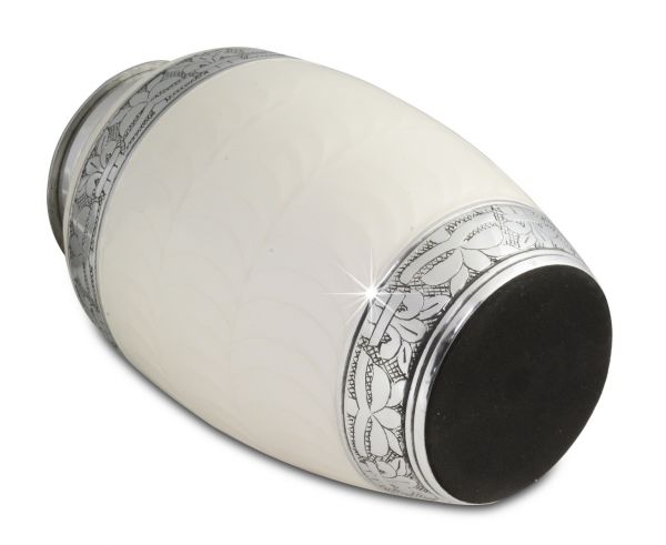 Shimmering Ivory Aluminum Urn