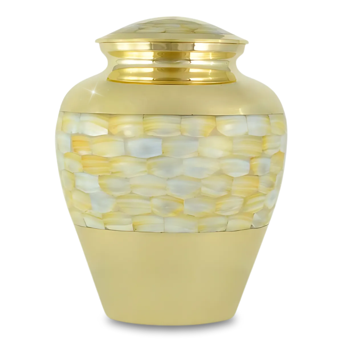 Mother of Pearl Brass Urn