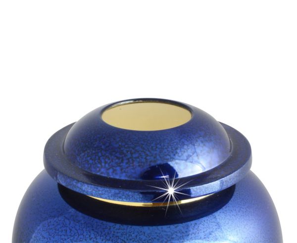 Gleaming Blue Urn